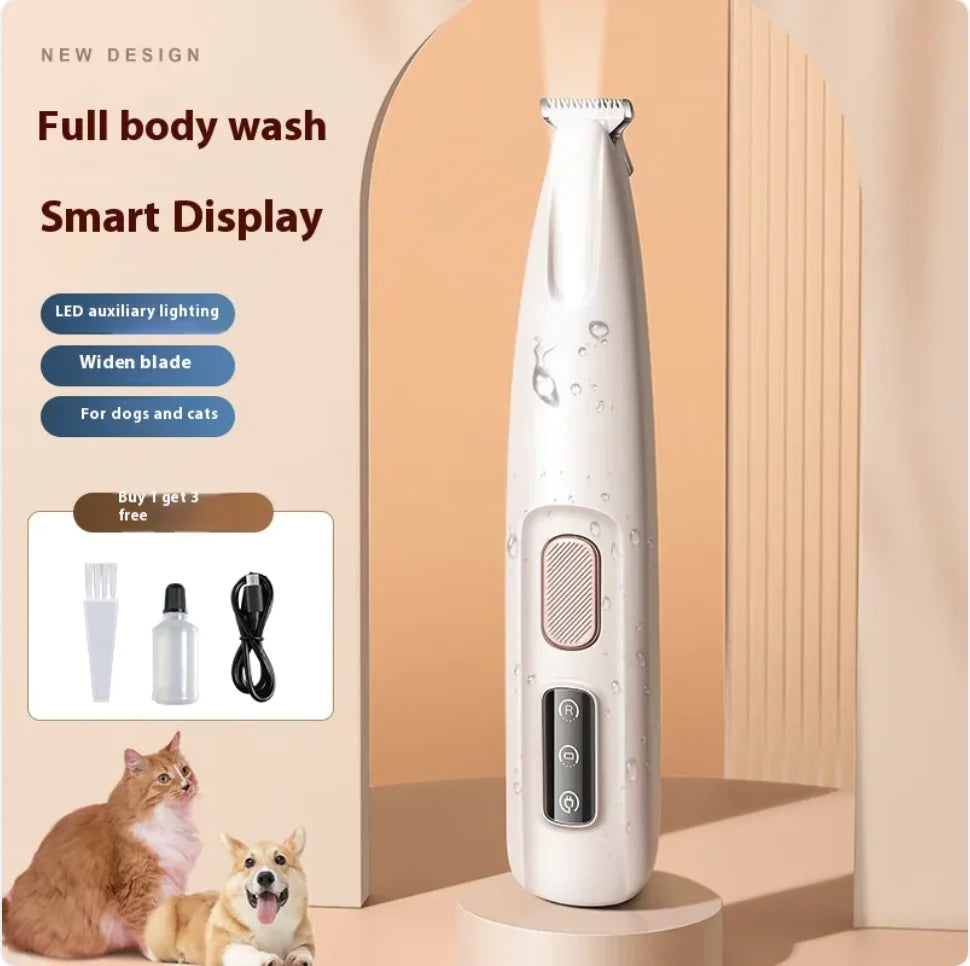 Waterproof pets Paw Trimmer with LED Light and Display