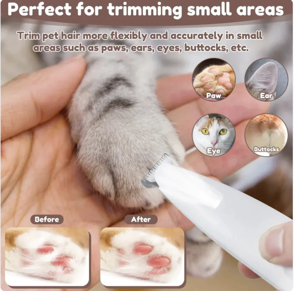Waterproof pets Paw Trimmer with LED Light and Display