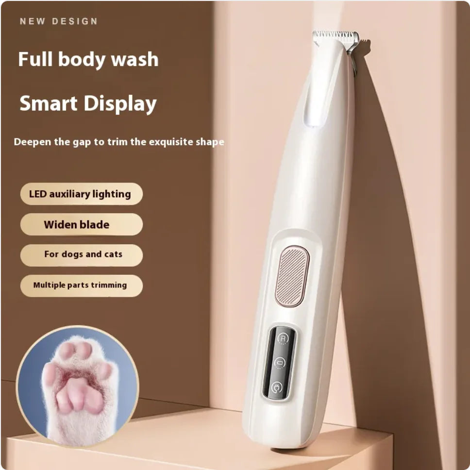Waterproof pets Paw Trimmer with LED Light and Display
